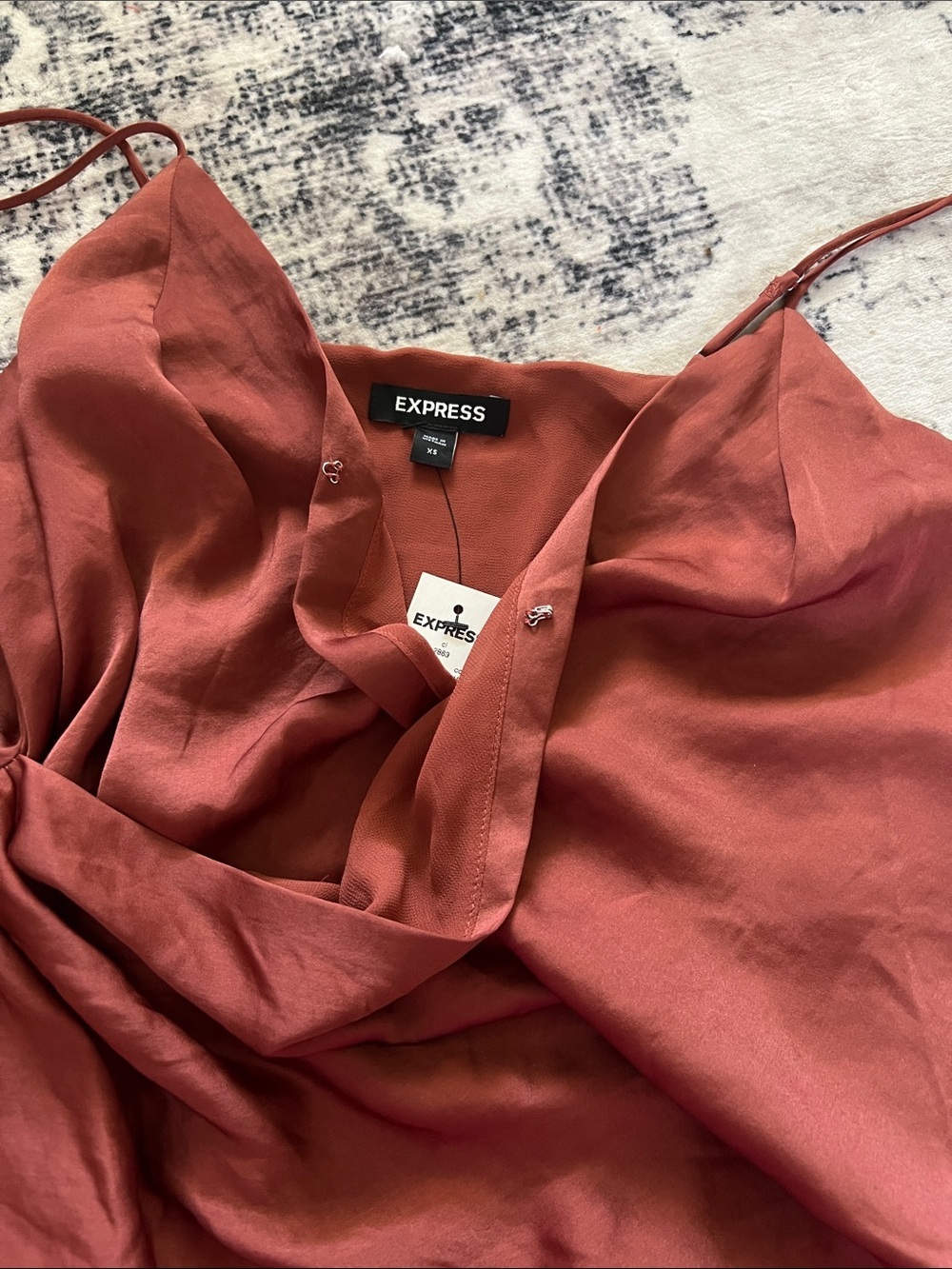 Express polyester Rust Asymmetrical Cami - Picture 6 of 8